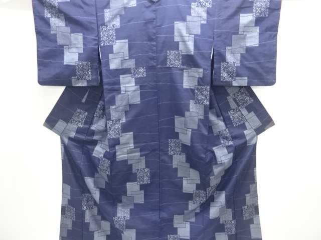 JAPANESE KIMONO / TSUMUGI / WOVEN FLOWER CREST